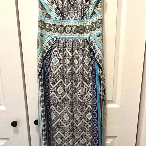 London Fog Geometric Print Maxi Dress size 6 Petite - Picture 6 of 6